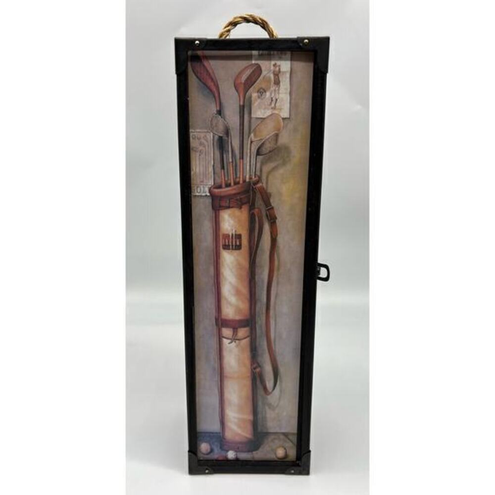 Golf theme wooden wine gift box